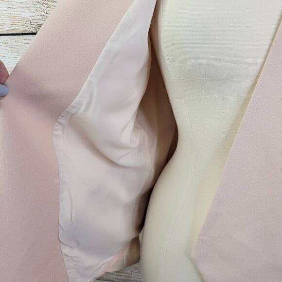 Magaschoni Women's Crepe Blazer Zip Pocket Long Sleeve‎ Jacket Pink Size 12 - Picture 4 of 9